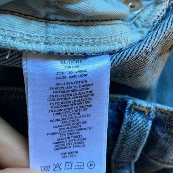 Re/Done 90s Comfort Stretch High Rise‎ Ankle Crop Jeans Women’s Size 27 - Picture 10 of 11